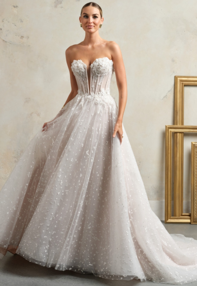 Chic and Playful Embellished Floral A-Line Gown by Maggie Sottero