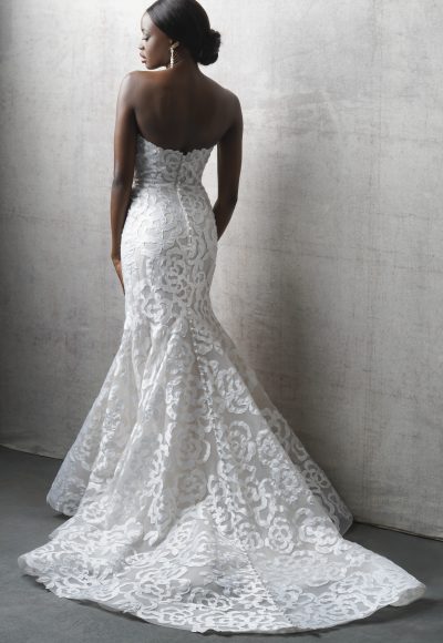 Unique And Romantic Strapless Fit-and-Flare Wedding Dress With Buttons by Allure Bridals - Image 2