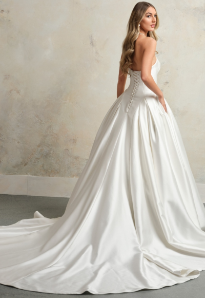 Sleek and Simple Ball Gown With Buttons by Maggie Sottero - Image 2