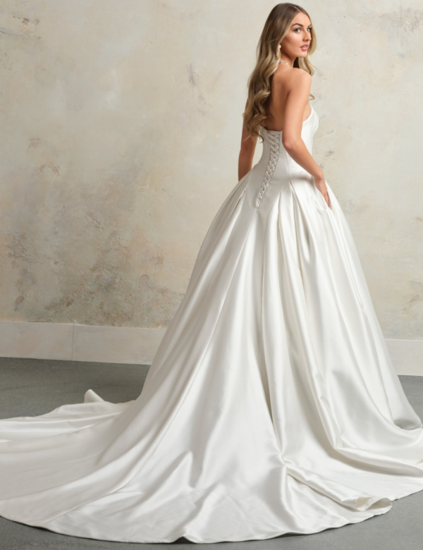 Sleek and Simple Ball Gown With Buttons by Maggie Sottero - Image 2