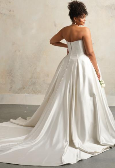 Sleek and Simple Ball Gown With Buttons by Maggie Sottero - Image 2