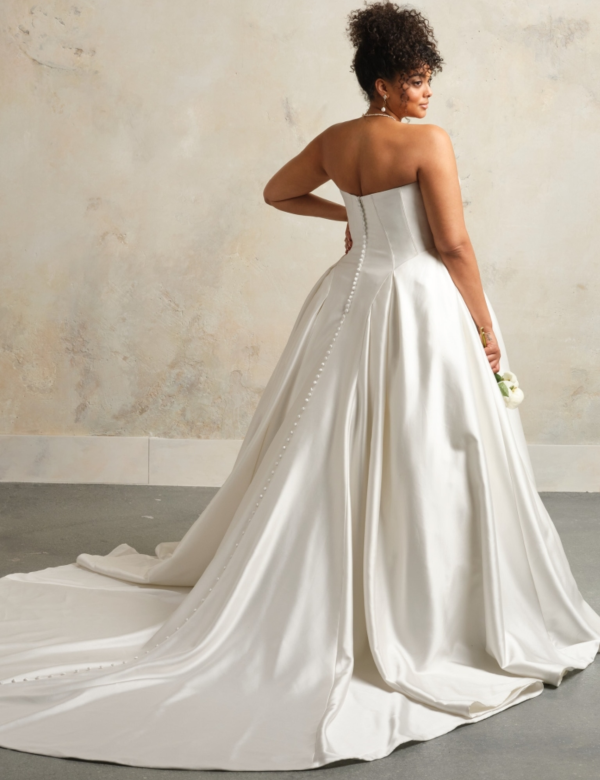 Sleek and Simple Ball Gown With Buttons by Maggie Sottero - Image 2