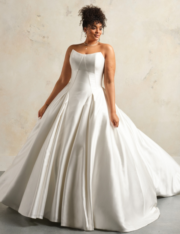 Sleek and Simple Ball Gown With Buttons by Maggie Sottero - Image 1