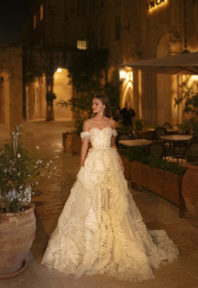 Chic And Unique Textured Silk Tulle Ball Gown by Neta Dover