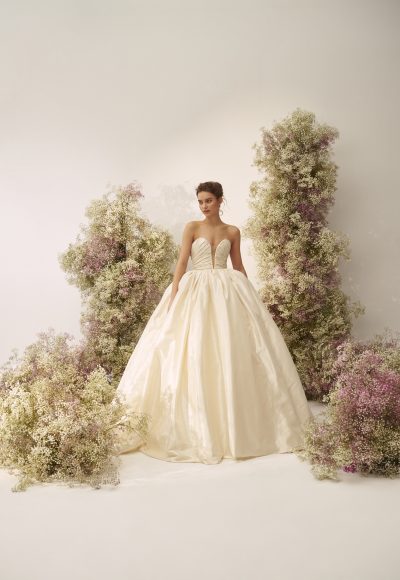 Timeless And Dramatic Taffeta Ball Gown by Nicole + Felicia