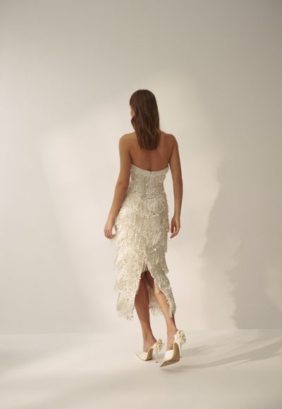 Vintage Embellished Bridal Midi Dress by Nicole + Felicia - Image 2