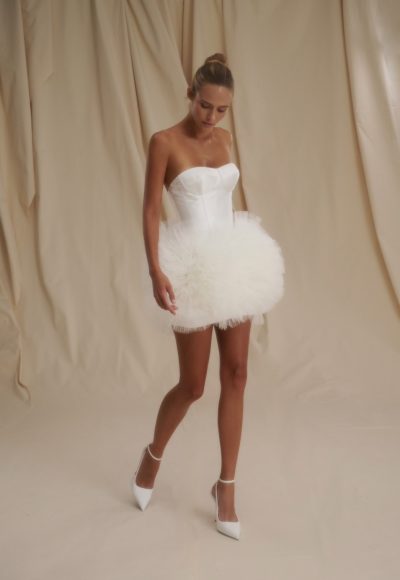 Strapless Tulle Bridal Mini Dress by Senstudio