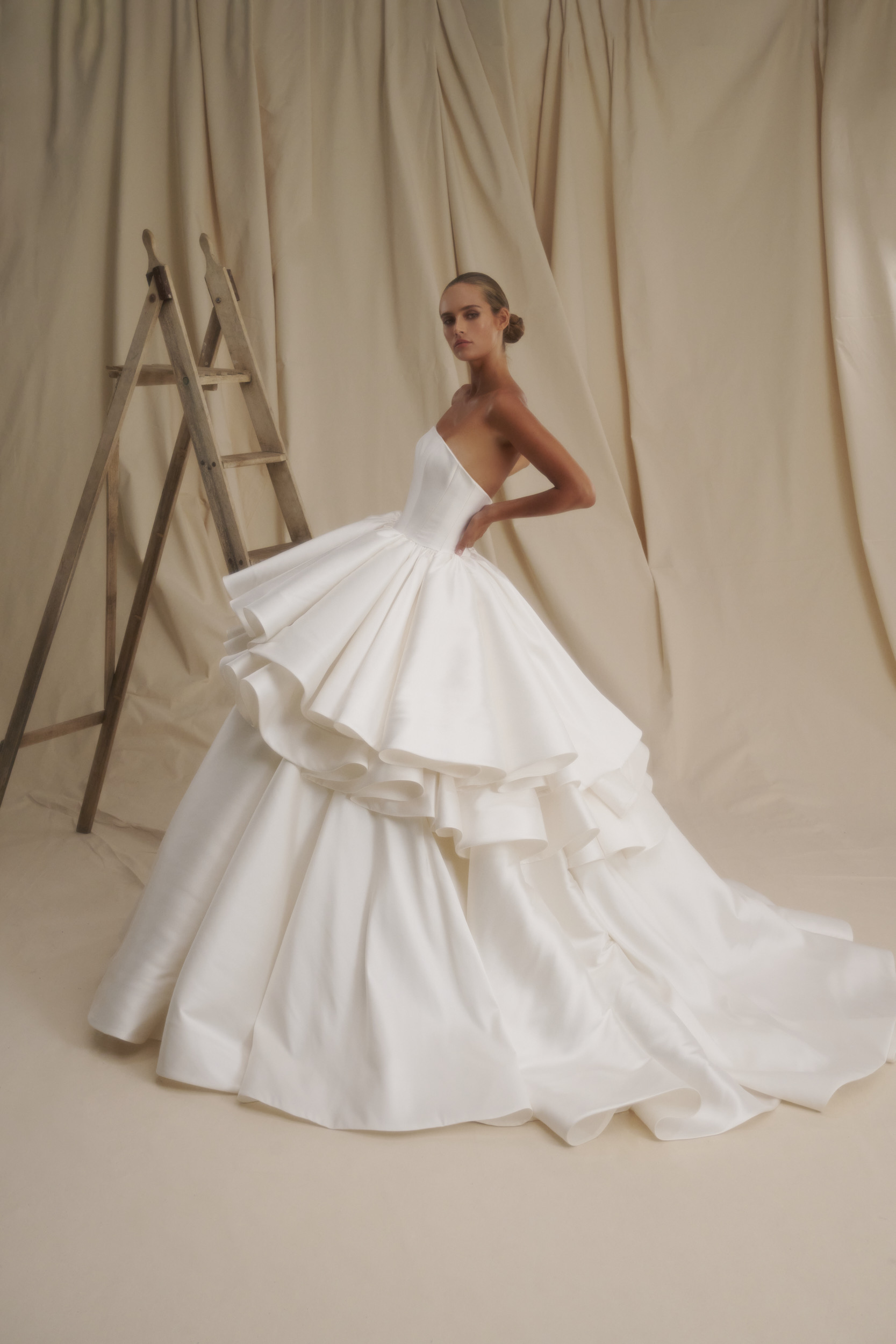 Grand Architectural Ball Gown With Tiered Ruffles Kleinfeld Bridal