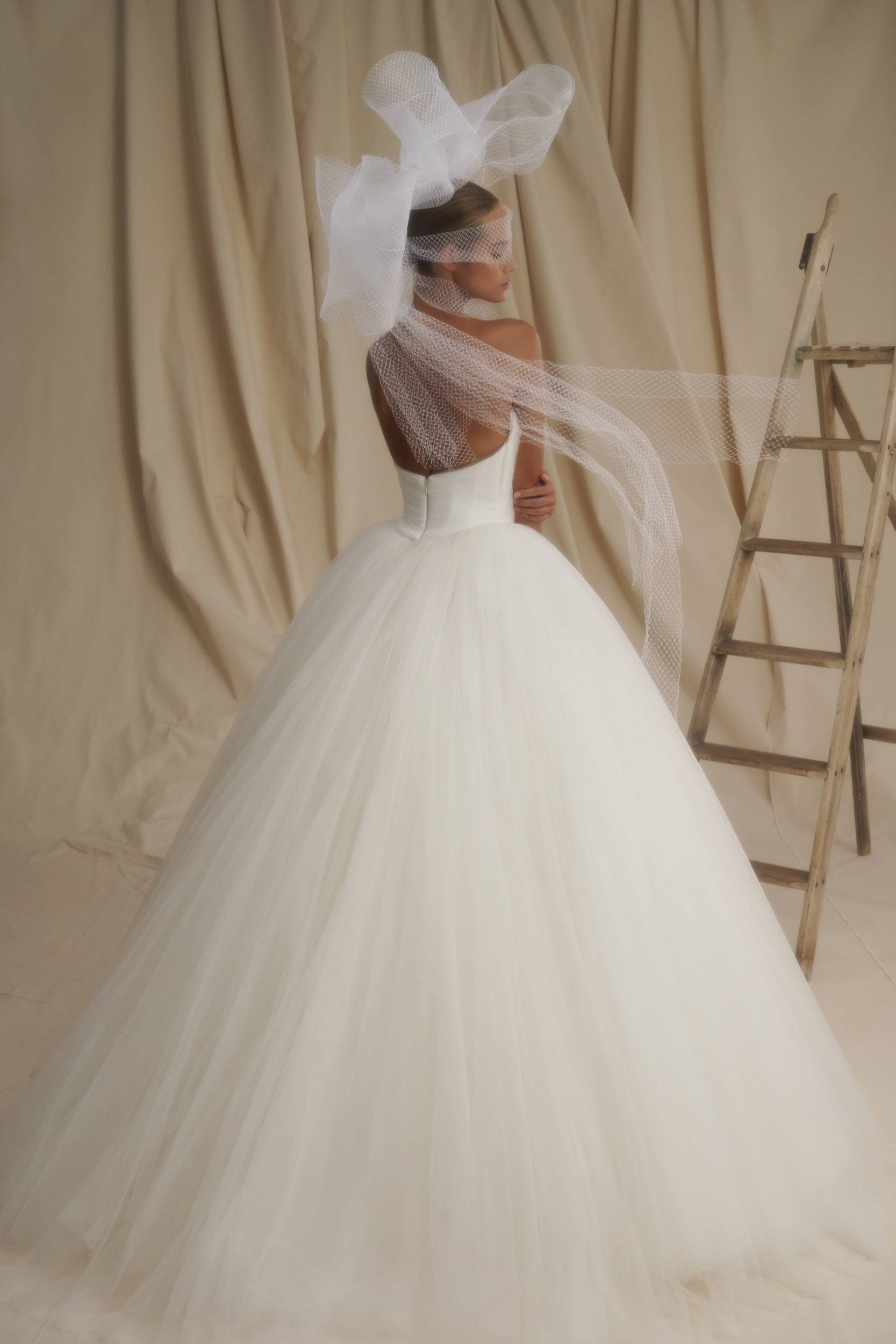 Simple And Ethereal Strapless Tulle Ball Gown by Senstudio - Image 2