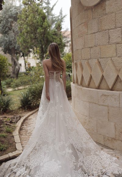 Unique And Modern Floral-Embroidered Tulle A-Line Wedding Dress by Tal Kedem Bridal Couture - Image 3