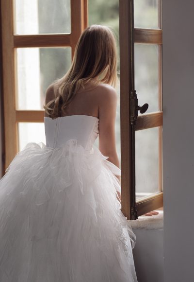 Strapless Bow-Adorned Tulle A-Line Wedding Dress by Tal Kedem Bridal Couture - Image 3