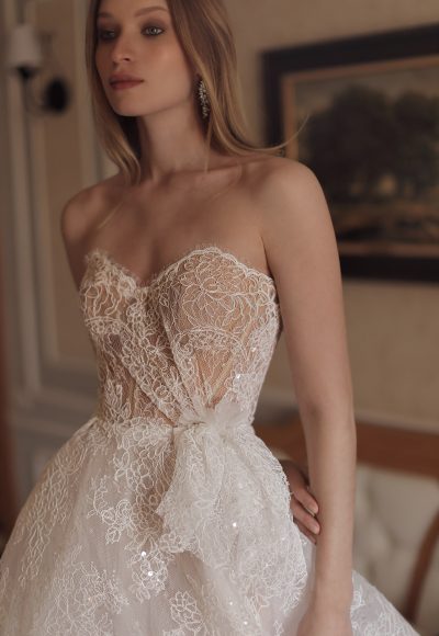 Delicate And Romantic Lace A-Line Wedding Dress by Tal Kedem Bridal Couture - Image 2