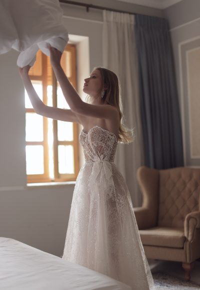 Delicate And Romantic Lace A-Line Wedding Dress by Tal Kedem Bridal Couture