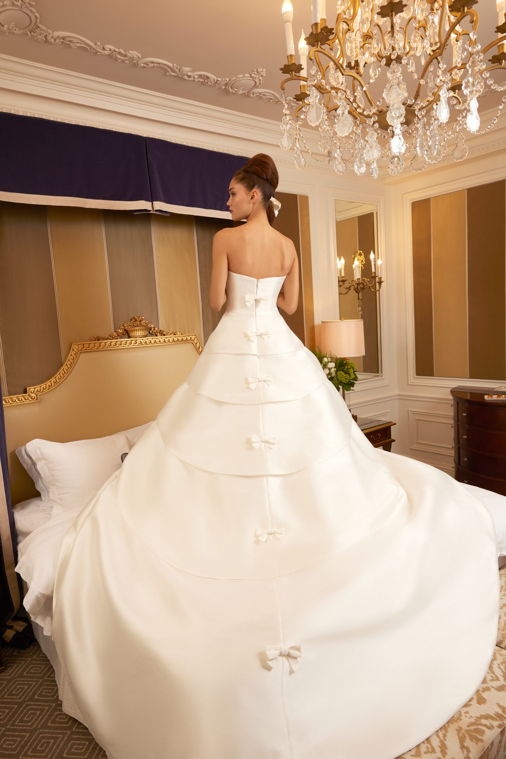 Simple Tiered Ball Gown With Bows by Sareh Nouri - Image 2