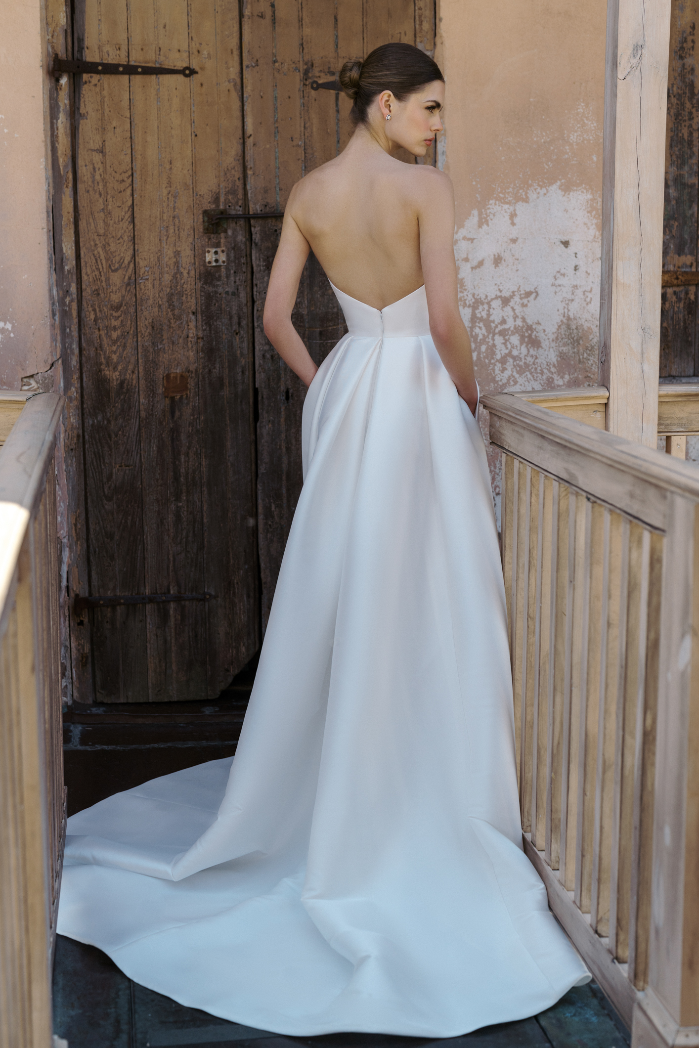 Chic And Modern A-Line Wedding Dress With Slit by Anne Barge - Image 2