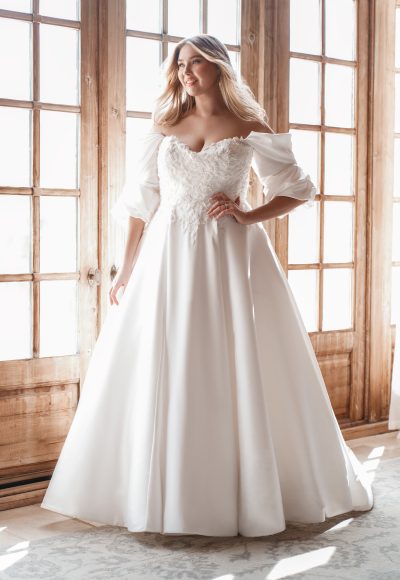 Elegant Off-the-Shoulder Sleeve Ball Gown by Allure Bridals