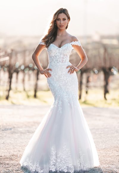 Romantic And Sexy Off-the-Shoulder Fit-and-Flare Wedding Dress by Allure Bridals - Image 2