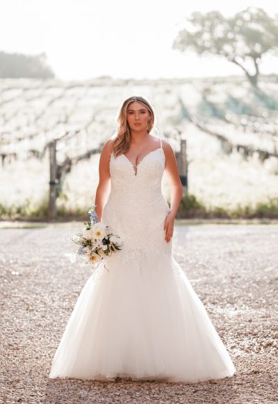 Romantic And Sexy V-Neck Mermaid Wedding Dress by Allure Bridals