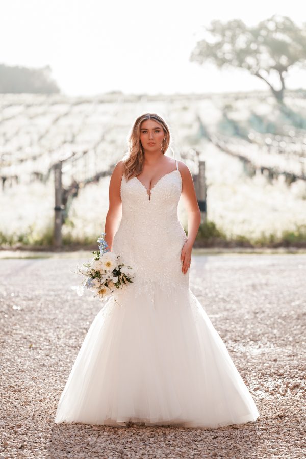 Romantic And Sexy V-Neck Mermaid Wedding Dress by Allure Bridals - Image 1