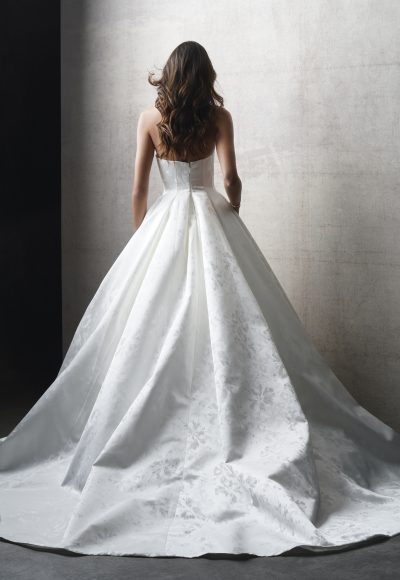 Timeless Strapless Jacquard Ball Gown by Allure Bridals - Image 3