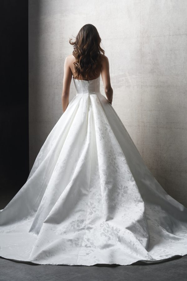 Timeless Strapless Jacquard Ball Gown by Allure Bridals - Image 3