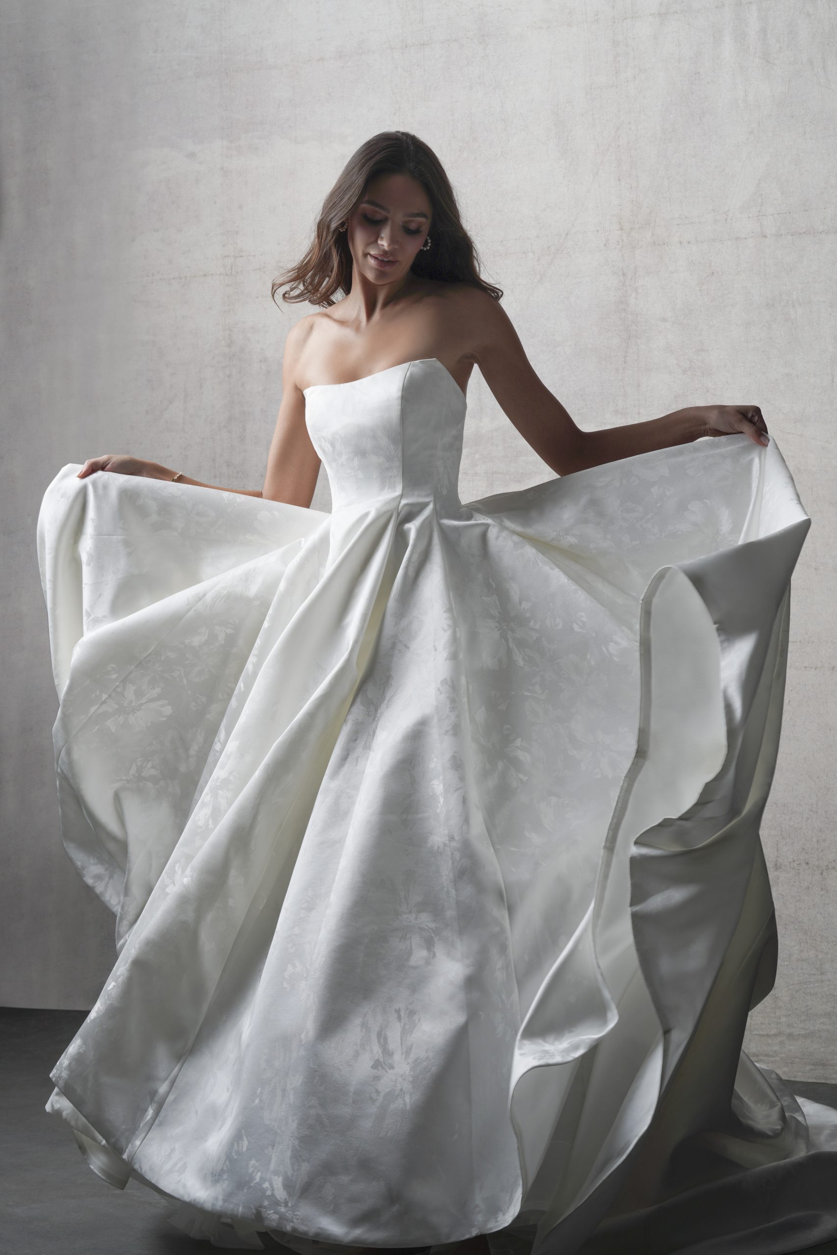 Timeless Strapless Jacquard Ball Gown by Allure Bridals - Image 2