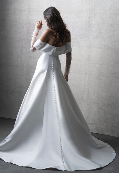 Chic And Timeless Modified A-Line Wedding Dress With Detachable Topper by Allure Bridals - Image 4