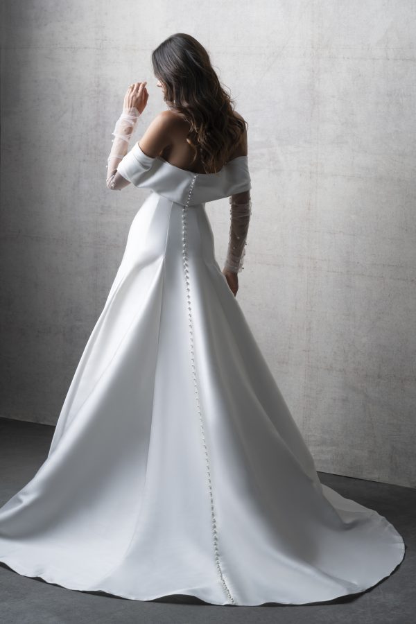 Chic And Timeless Modified A-Line Wedding Dress With Detachable Topper by Allure Bridals - Image 4