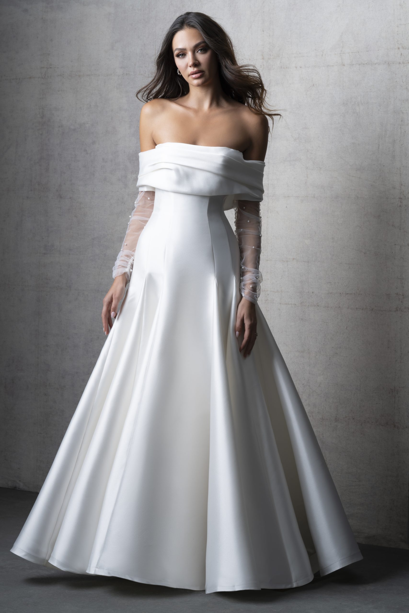 Chic And Timeless Modified A-Line Wedding Dress With Detachable Topper by Allure Bridals - Image 2