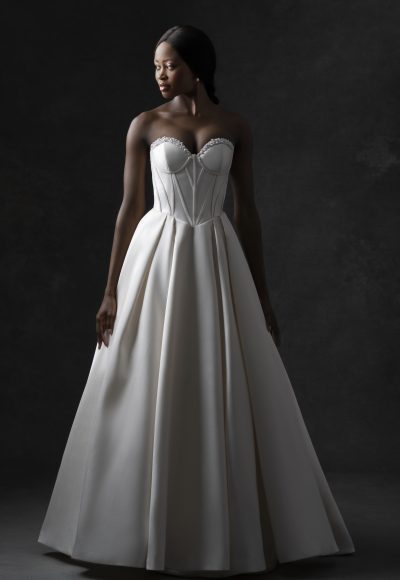 Chic And Unique Corset Ball Gown With Buttons by Allure Bridals - Image 2