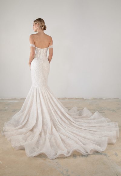 Embellished Off-the-Shoulder Fit-and-Flare Wedding Dress by Martina Liana Luxe - Image 2