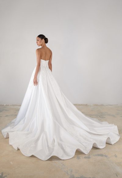 Chic And Sophisticated Strapless Fit-and-Flare Wedding Dress With Detachable Overskirt by Martina Liana Luxe - Image 2