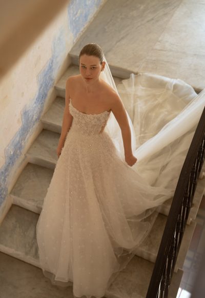 Chic And Romantic Embellished Floral A-Line Wedding Dress by Lee Petra Grebenau