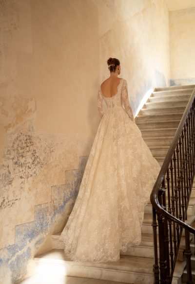 Romantic And Sophisticated Long Sleeve Lace A-Line Wedding Dress by Lee Petra Grebenau - Image 2