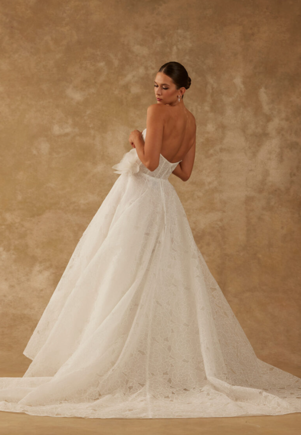 Chic And Ethereal Floral Laser-Cut Ball Gown by Verdin Bridal New York - Image 2