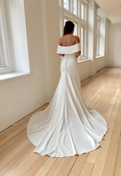 Chic And Simple Strapless Mermaid Wedding Dress With Buttons by Allure Bridals - Image 4