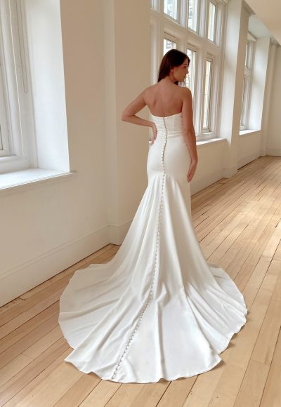 Chic And Simple Strapless Mermaid Wedding Dress With Buttons by Allure Bridals - Image 3