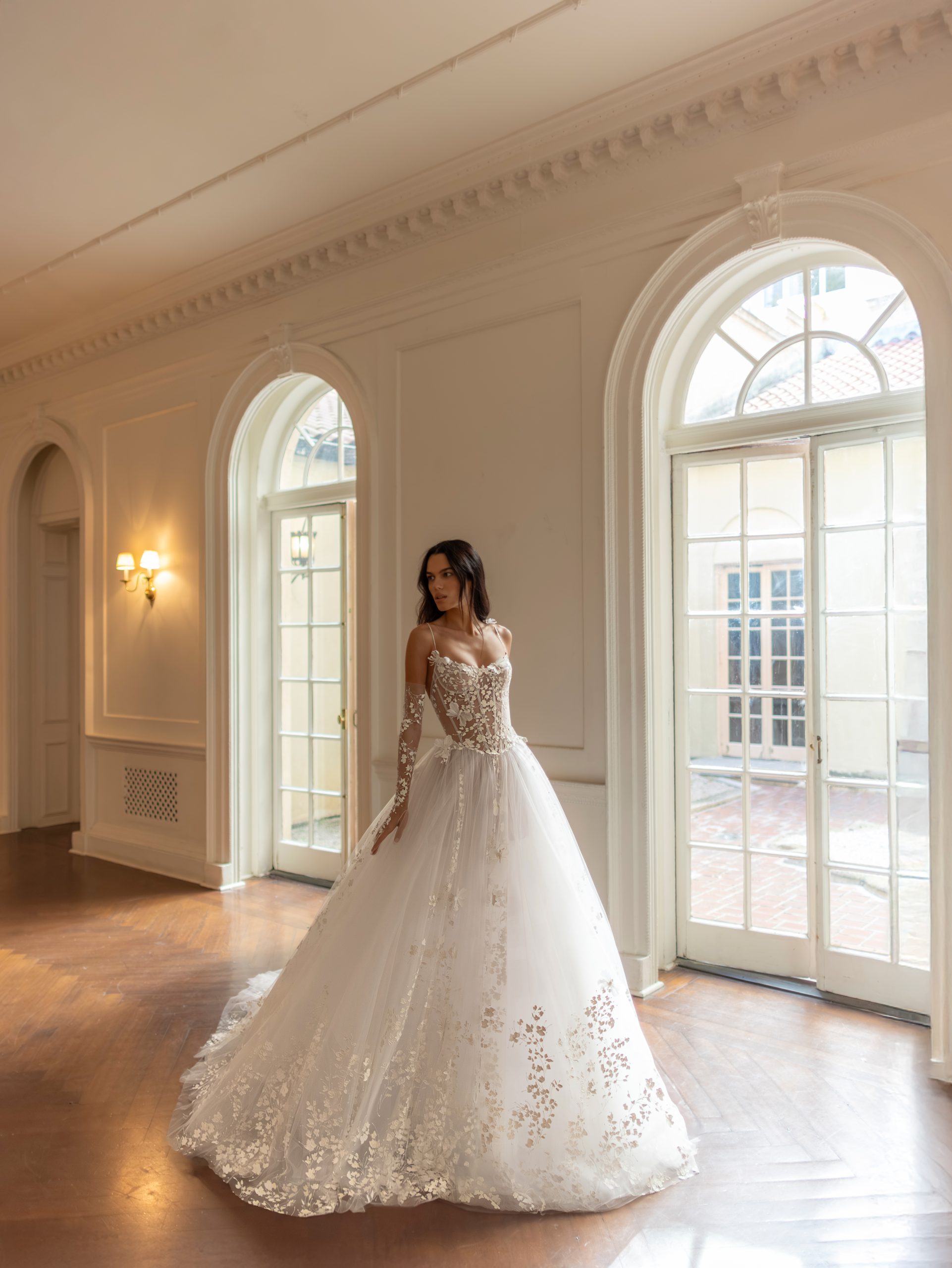 Hand-Painted Butterfly Tulle Ball Gown by Pnina Tornai - Image 4