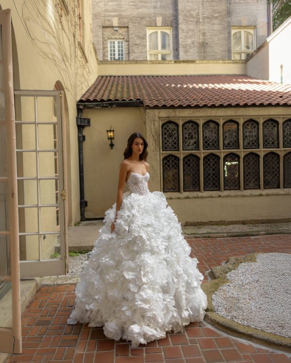 Dramatic And Feminine 3D Floral Ball Gown by Pnina Tornai - Image 1