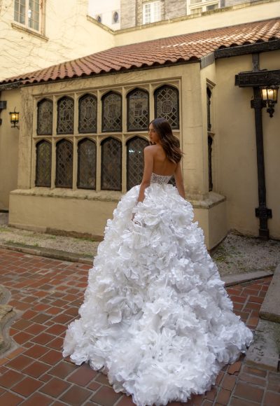 Dramatic And Feminine 3D Floral Ball Gown by Pnina Tornai - Image 4