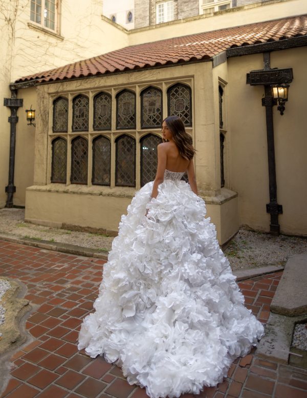 Dramatic And Feminine 3D Floral Ball Gown by Pnina Tornai - Image 4