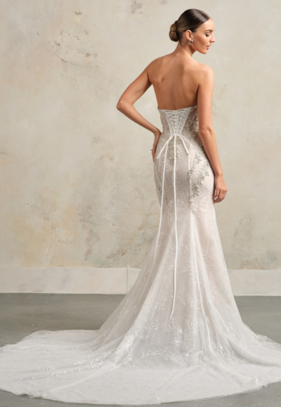 Embellished Lace Fit-and-Flare Wedding Dress With Detachable Overskirt by Maggie Sottero - Image 2