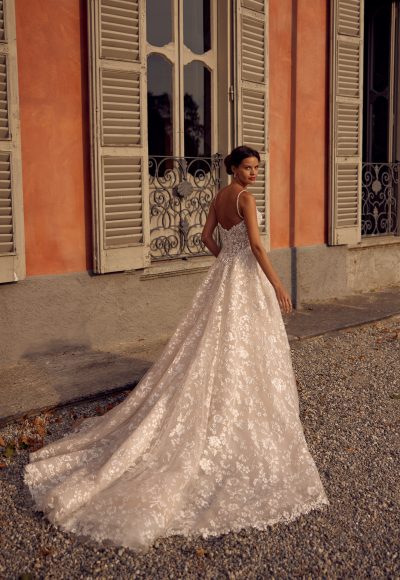 Unique And Glamorous Floral-Embossed A-Line Wedding Dress by Randy Fenoli - Image 2