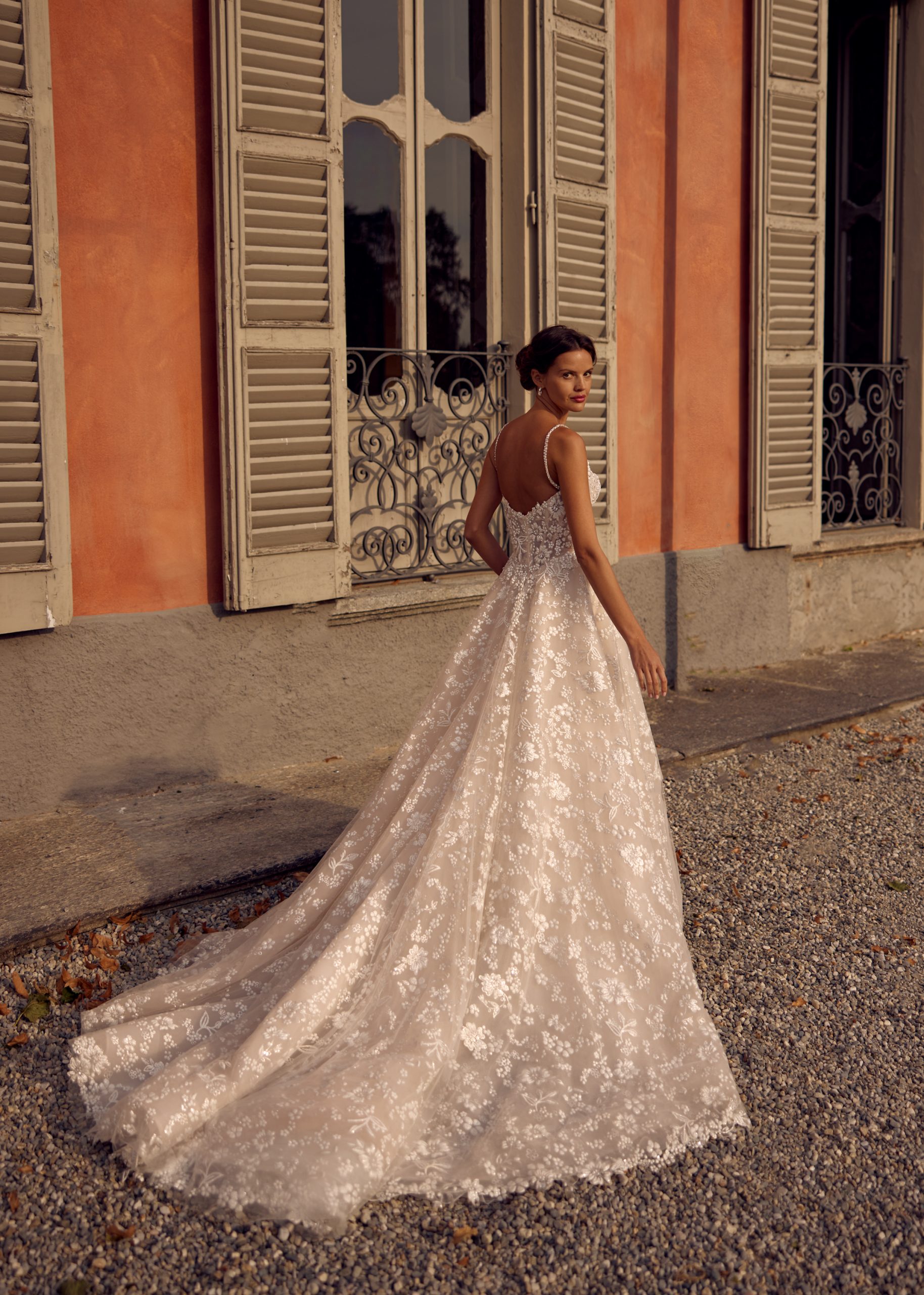 Unique And Glamorous Floral-Embossed A-Line Wedding Dress by Randy Fenoli - Image 2