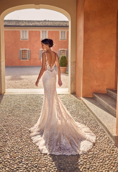 Romantic Embellished Lace Fit-and-Flare Wedding Dress With Open Back by Randy Fenoli - Image 2