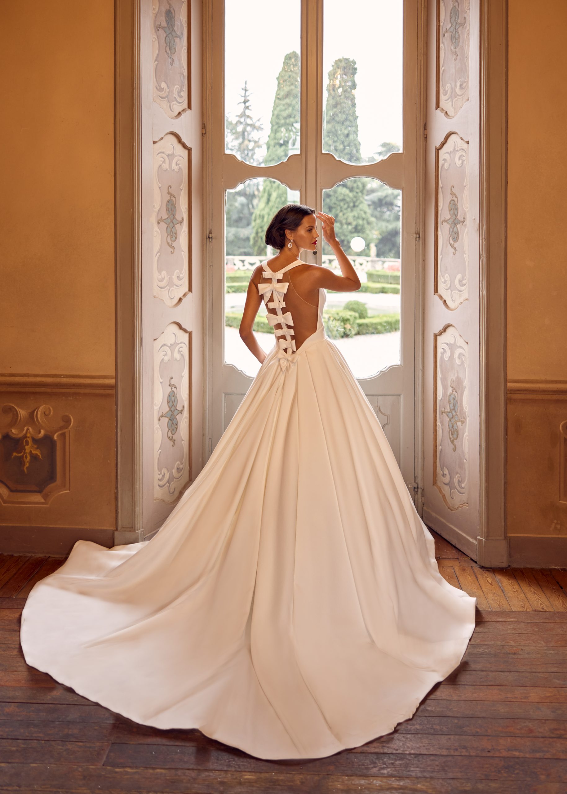 Chic And Classic Matte Satin Ball Gown With Bows by Randy Fenoli - Image 2