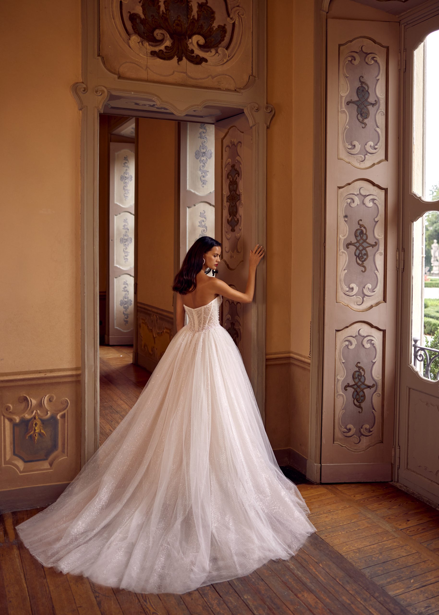 Modern And Ethereal Pearl-Embellished Tulle Ball Gown by Randy Fenoli - Image 2