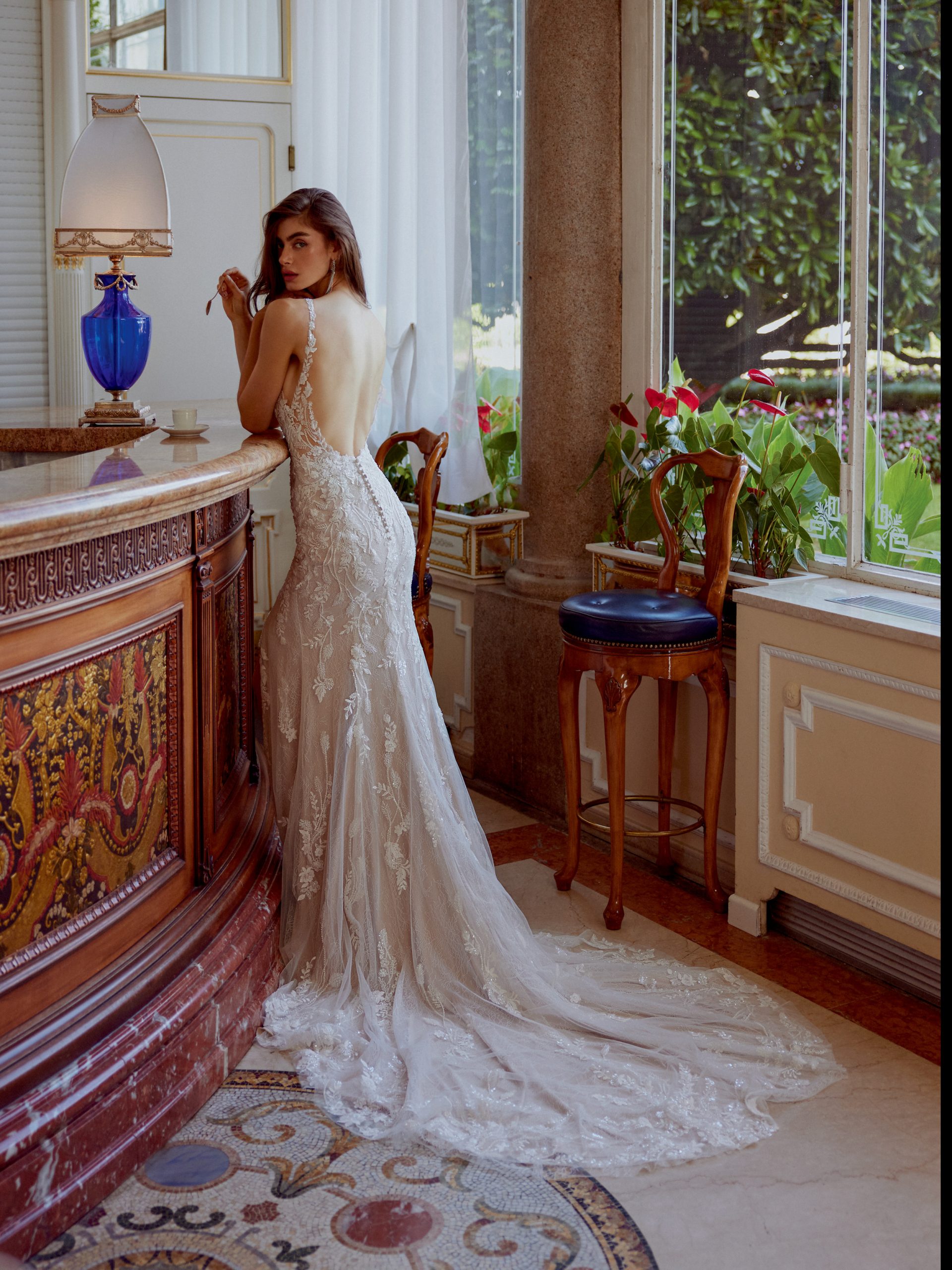 Chic And Sexy Lace Fit-and-Flare Wedding Dress With Open Back by Justin Alexander - Image 2