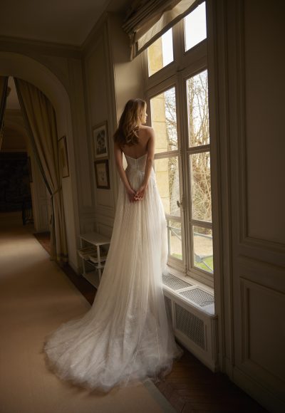 Beaded Tulle A-Line Wedding Dress by Netta BenShabu Elite Couture - Image 2