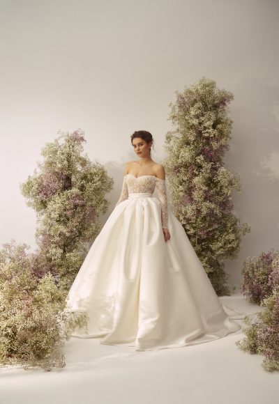 Chic And Dramatic Silk Mikado Overskirt by Nicole + Felicia